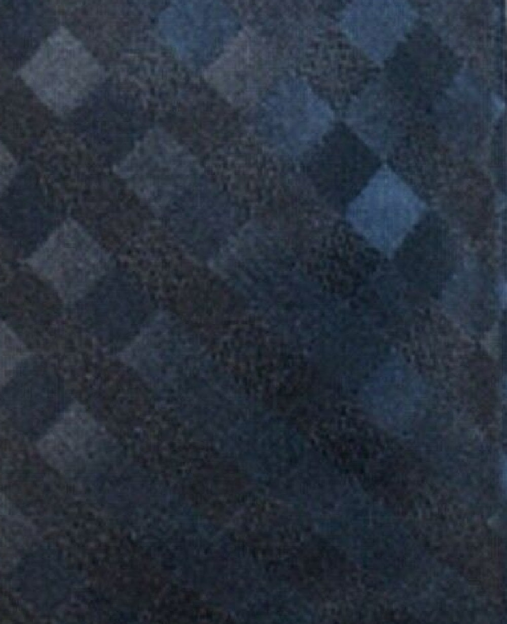 Ryan Seacrest Distinction Men's San Leo Gingham Slim Silk Tie Navy Size Regular