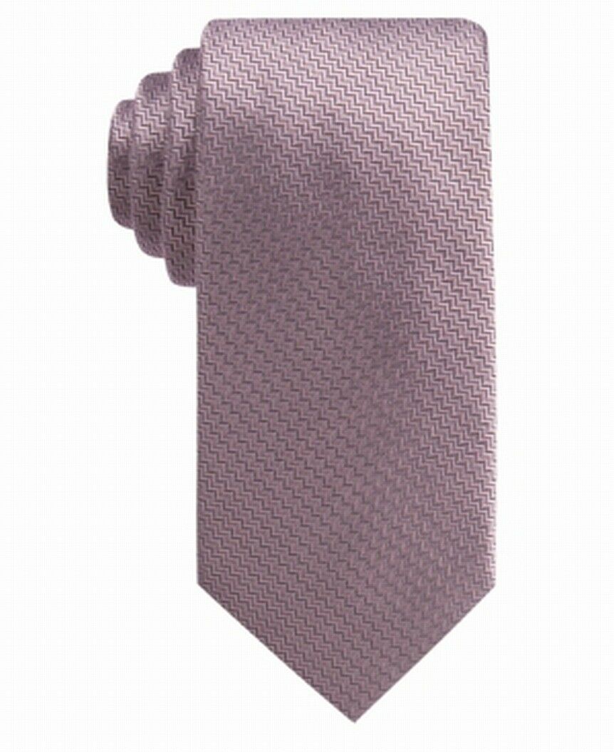 Ryan Seacrest Distinction Men's Kent Unsolid Solid Slim Silk Tie Pink Size Regular