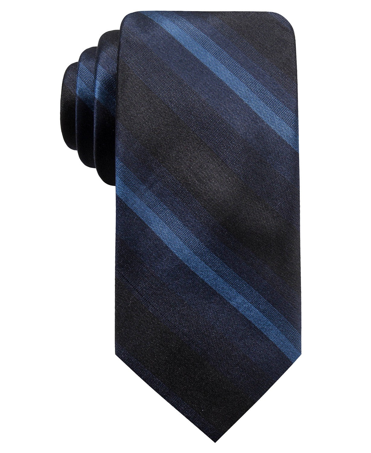 Ryan Seacrest Distinction Men's Leigh Slim Ombre Stripe Silk Tie Navy Size Regular