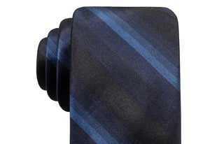 Ryan Seacrest Distinction Men's Leigh Slim Ombre Stripe Silk Tie Navy Size Regular