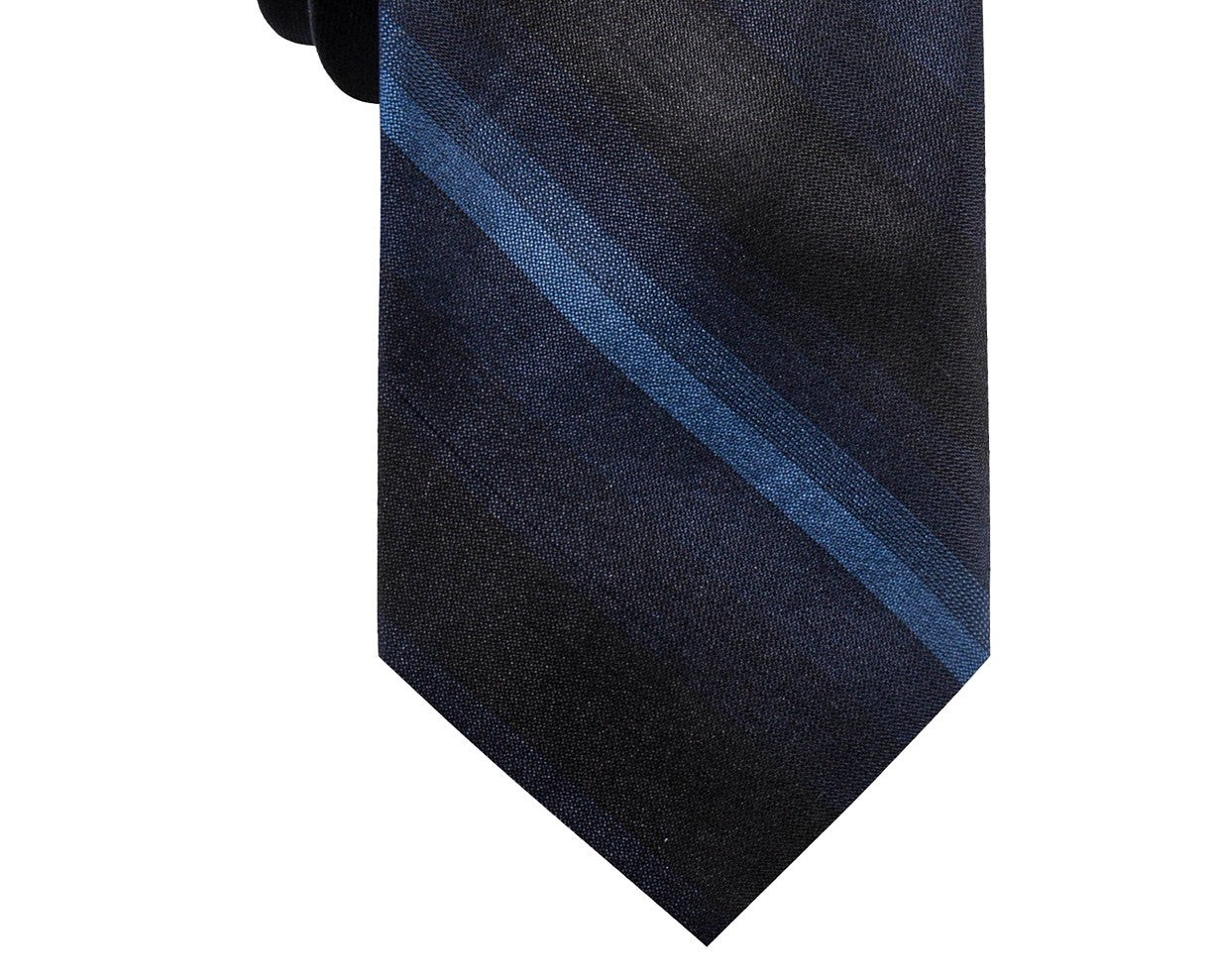 Ryan Seacrest Distinction Men's Leigh Slim Ombre Stripe Silk Tie Navy Size Regular