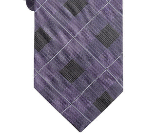 Ryan Seacrest Distinction Men's Clemson Slim Plaid Silk Tie Purple Size Regular