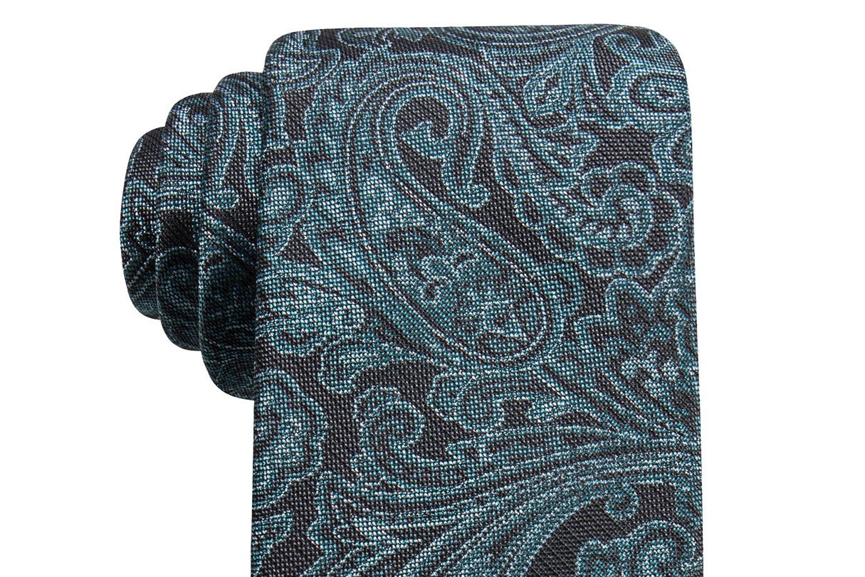Ryan Seacrest Distinction Men's Wilson Slim Paisley Tie Blue Size Regular