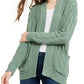 Ultra Flirt Juniors' Mixed-Knit Chenille Cardigan Green Size Medium