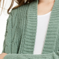 Ultra Flirt Juniors' Mixed-Knit Chenille Cardigan Green Size Medium