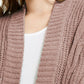 Ultra Flirt Juniors' Mixed-Knit Chenille Cardigan Pink Size Small