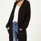 Ultra Flirt Juniors' Shaker-Stitch Cardigan Black Size Small