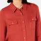 Ultra Flirt Juniors' Mixed-Media Utility Shirt Black Size Extra Large