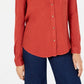 Ultra Flirt Juniors' Mixed-Media Utility Shirt Black Size Extra Large