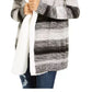 Crave Fame Junior's Sherpa Trim Cardigan Grey Size Small