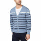Nautica Men's Striped V-Neck Button Cardigan Turq Size XX-Large