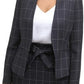 Calvin Klein Women's Windowpane Plaid Jacket Black Size 14