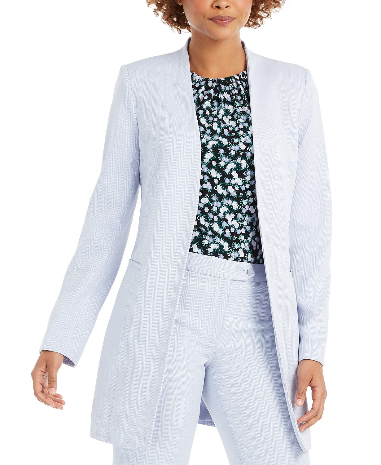 Calvin Klein Women's Open-Front Topper Jacket Blue Size 16