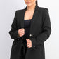 Calvin Klein Women's Imitation Pearl Open-Front Jacket Black Size 4