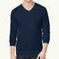 Alfani Mens V-Neck Regular-Fit Ribbed Sweater Navy Size XX-Large