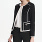 Calvin Klein Women's Piped-Trim Jacket Charcoal Size 12