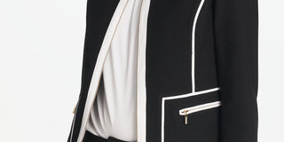 Calvin Klein Women's Piped-Trim Jacket Charcoal Size 12