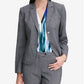 Calvin Klein Women's Glen Plaid Two-Button Jacket Silver Size 6