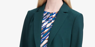 Calvin Klein Women's Three-Pocket One-Button Blazer Blue Size 2