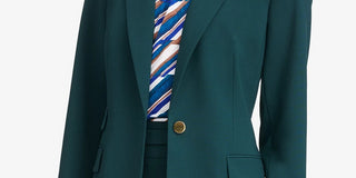 Calvin Klein Women's Three-Pocket One-Button Blazer Blue Size 2