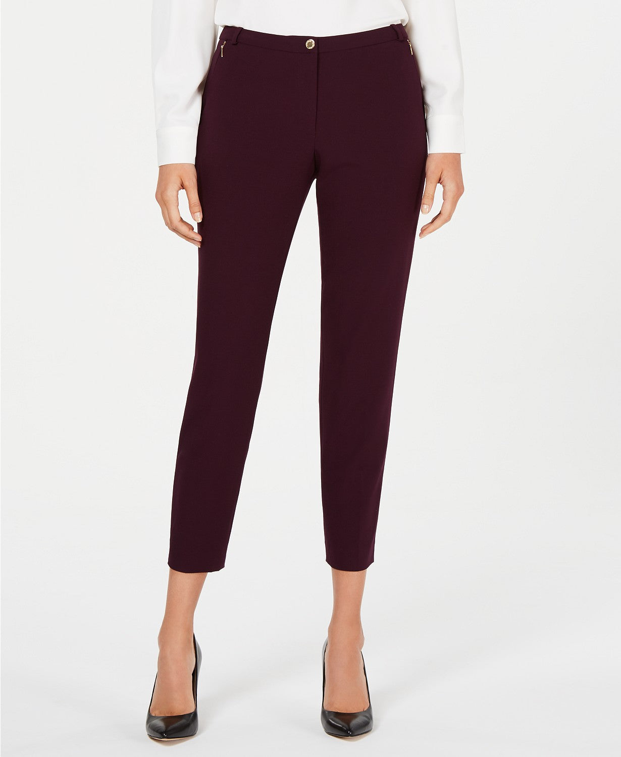 Calvin Klein Women's Skinny Ankle Pants Purple Size 4