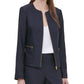 Calvin Klein Women's Twill Zipper-Front Jacket Blue Size 2