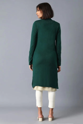 Calvin Klein Women's Open Front Long Cardigan Green Size Medium