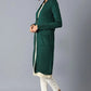 Calvin Klein Women's Open Front Long Cardigan Green Size Medium