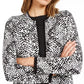 Calvin Klein Women's Printed Open-Front Cardigan White Size Medium