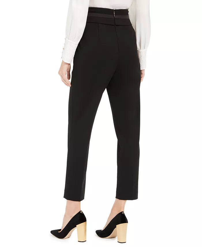 Calvin Klein Women's High-Waist Tuxedo Pants Black Size 4