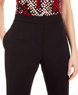 Calvin Klein Women's Piped Trim Cropped Pants Black Size 10