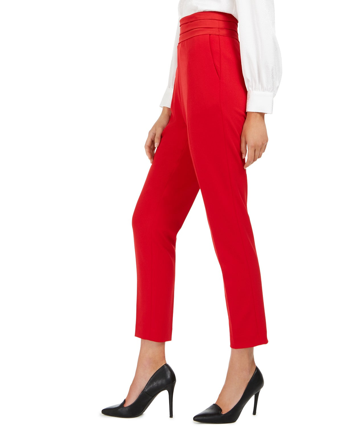 Calvin Klein Women's tretch Slim-Fit Pants Red Size 10