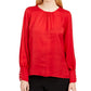 Calvin Klein Women's Woven Top Red Size Large