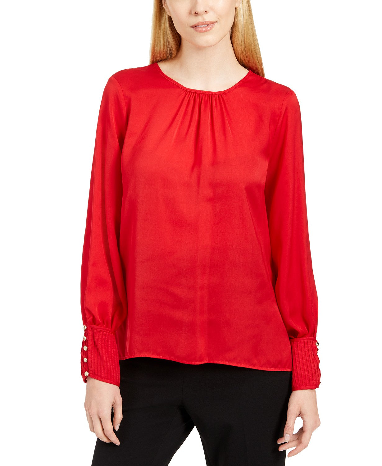 Calvin Klein Women's Woven Top Red Size Large