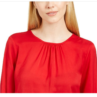 Calvin Klein Women's Woven Top Red Size Large