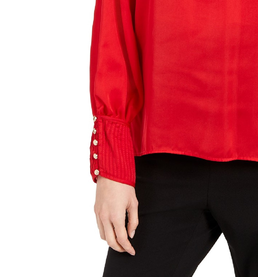 Calvin Klein Women's Woven Top Red Size Large