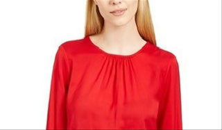 Calvin Klein Women's Woven Top Red Size Extra Large