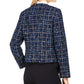 Calvin Klein Women's Tweed Frayed-Edge Jacket Blue Size 16