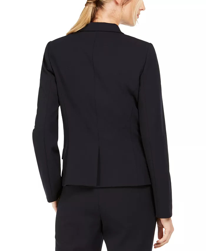 Calvin Klein Women's Single-Button Blazer Blue Size 8