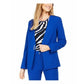 Calvin Klein Women's Collarless Single-Snap Blazer Blue Size 0