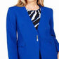 Calvin Klein Women's Collarless Single-Snap Blazer Blue Size 0