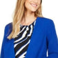 Calvin Klein Women's Collarless Single-Snap Blazer Blue Size 10