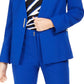 Calvin Klein Women's Collarless Single-Snap Blazer Blue Size 2
