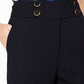Calvin Klein Women's High-Rise Buttoned-Waist Dress Pants Navy Size 2
