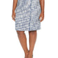 Calvin Klein Women's Tweed Fringe-Trim Pencil Skirt Blue Size 14