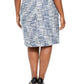Calvin Klein Women's Tweed Fringe-Trim Pencil Skirt Blue Size 14