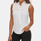 Calvin Klein Women's Tie-Neck Sleeveless Blouse White Size Large