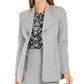 Calvin Klein Women's Open-Front Wing-Collar Blazer Silver Size 6