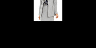 Calvin Klein Women's Open-Front Wing-Collar Blazer Silver Size 6