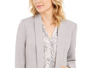Calvin Klein Women's Parker Twill Blazer Gray Size 4